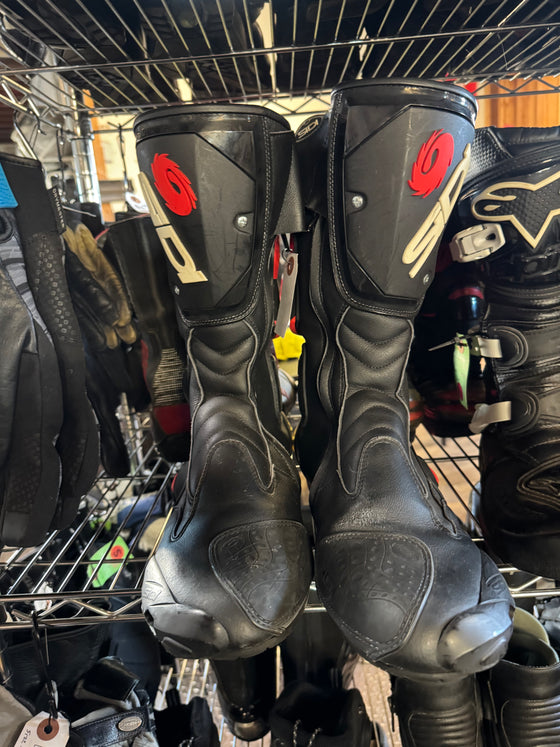 Sidi black and red leather boots